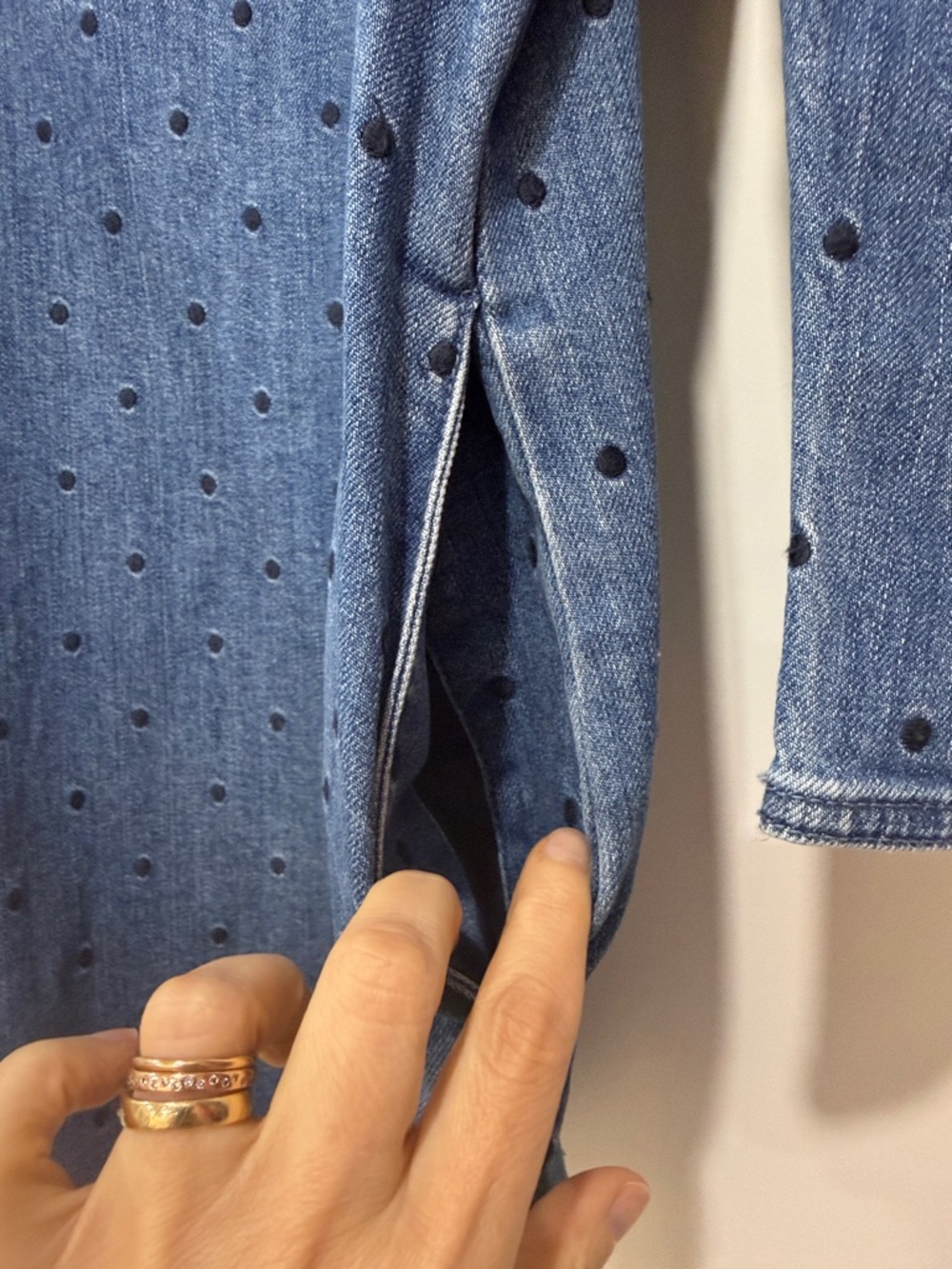 Ulla Johnson Blue Denim Polka Dot Puff-Sleeve Dress - Picture 5 of 8
